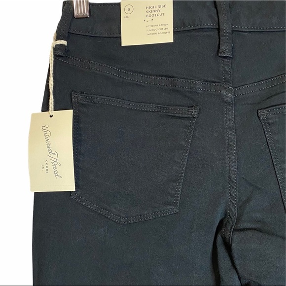 Universal Threads Skinny Slim Bootcut Black High Rise Button Fly Jeans 6 - Picture 7 of 10